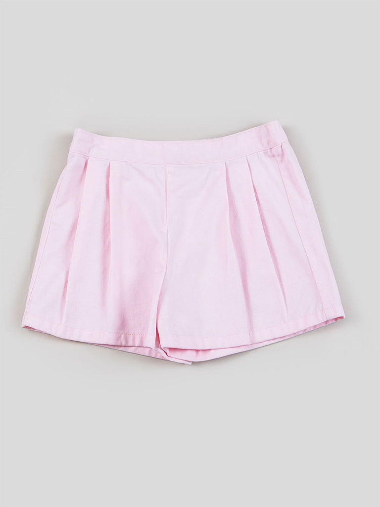 Girls Pull-On Pleated Twill Shorts